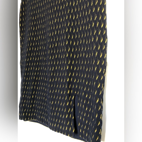 Anthropologie Maeve Hannon Textured Stretch Sweater Pencil Skirt Navy Blue - Picture 3 of 9